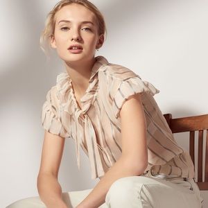 Sandro Women's Rena Metallic-stripe Top b3a